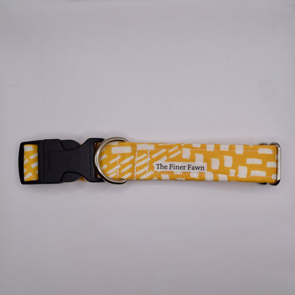 Yellow Geometric Buckle Dog Collar