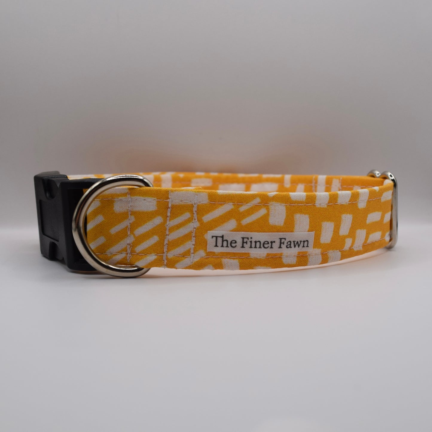 Yellow Geometric Buckle Dog Collar