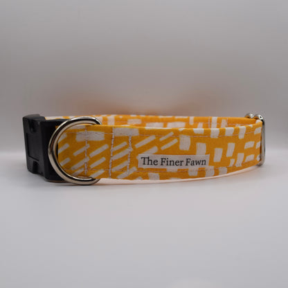 Yellow Geometric Buckle Dog Collar